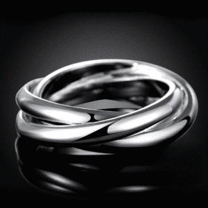 Bague couple 3 anneaux argent