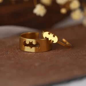Bague de couple chauve souris qui s'emboite