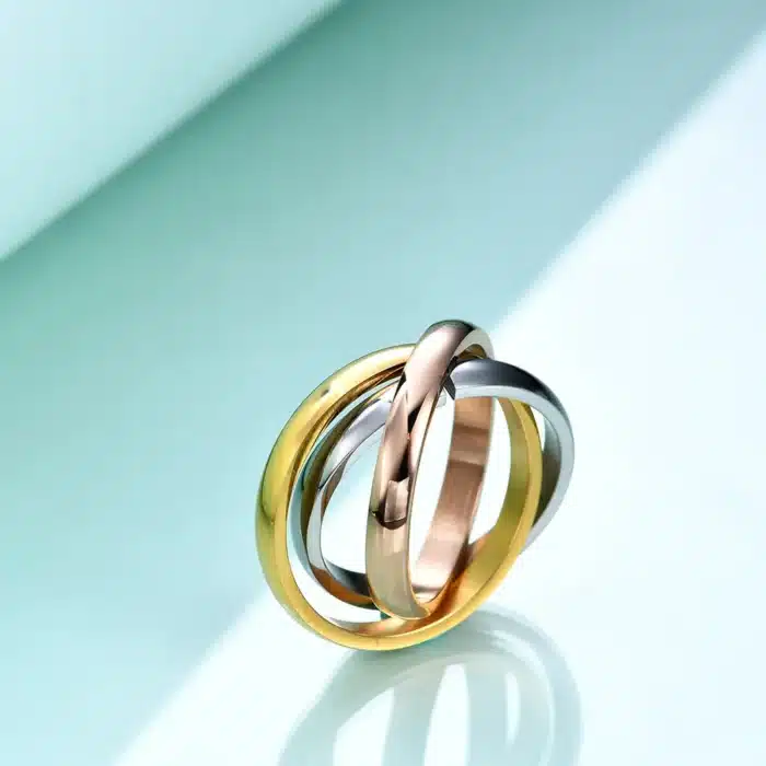 Bague couple 3 anneaux 4