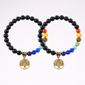 Bracelet couple arbre de vie chakras