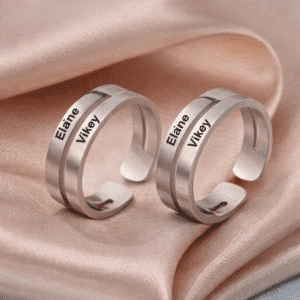 Bague couple personnalisée ajustable