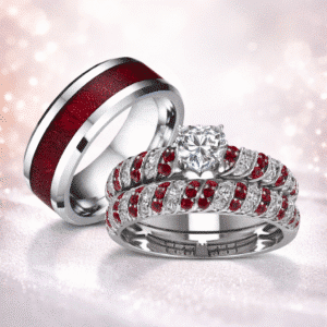 Bague couple rouge male femelle