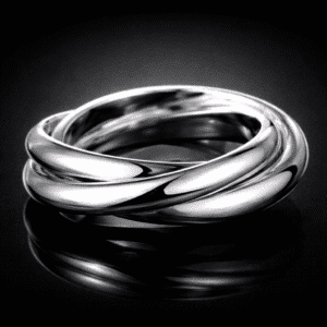 Bague couple 3 anneaux argent