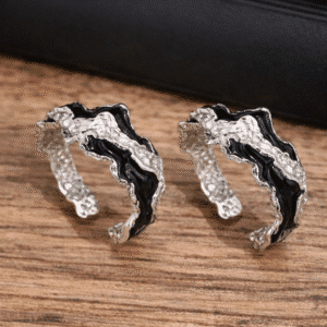 Bague couple noir et blanc