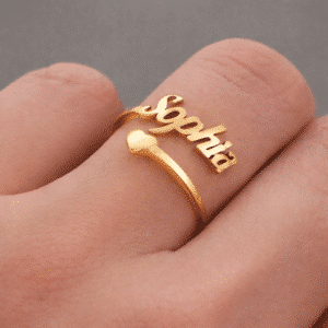 Bague couple prénom coeur femme