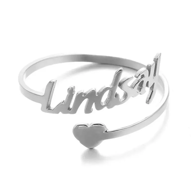Bague couple prénom coeur 4