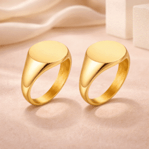 Bague couple chevalière personnalisée