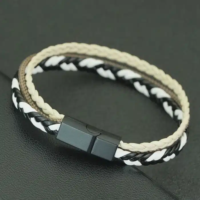 Bracelet couple homme corde tressée 5