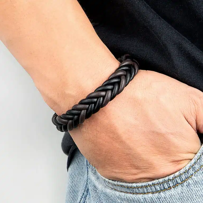 Bracelet couple cuir tressé 4