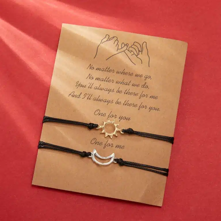 Bracelets couple soleil lune en corde 6
