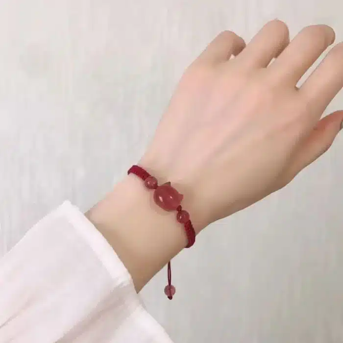 Bracelet couple chat rouge et noir 4