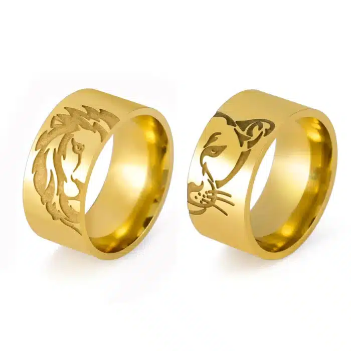 Bague couple lion et lionne 6