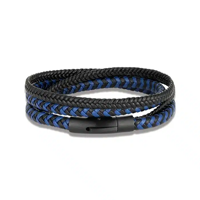 Bracelet coupe cuir tressé homme 5