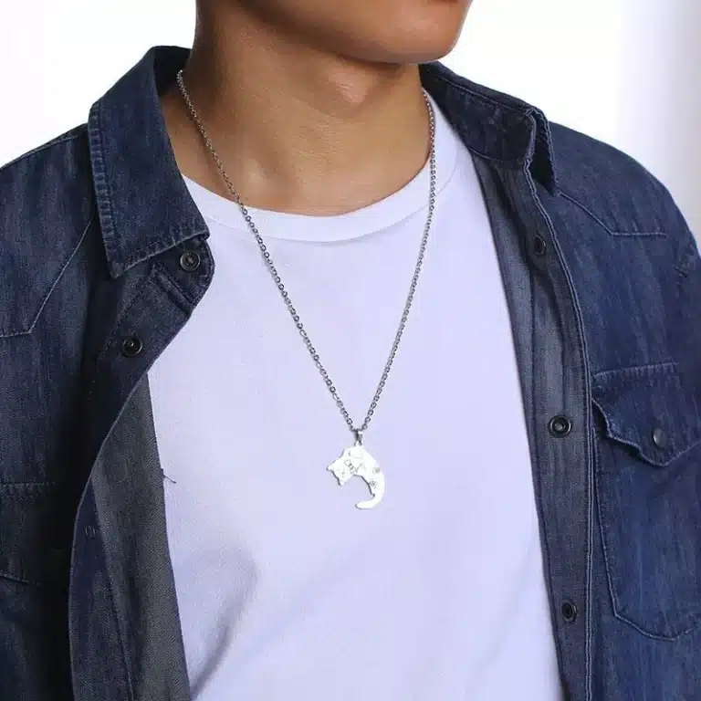 Collier couple chat rigolo 2