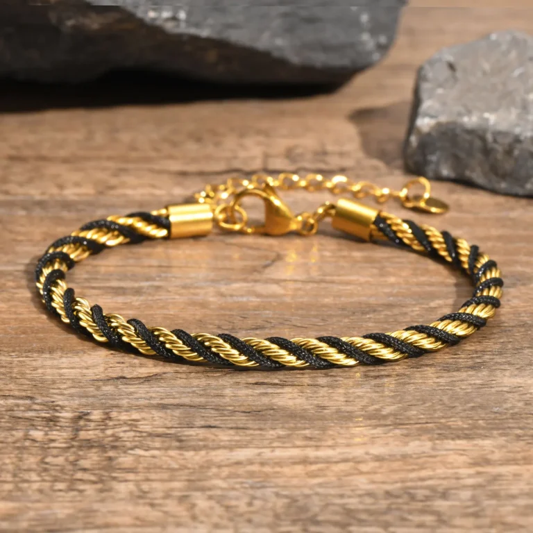 Bracelet couple bicolore argent doré 4