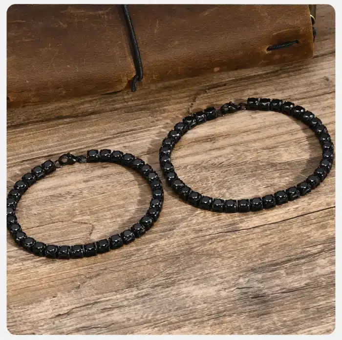 Bracelet couple fin noir 7