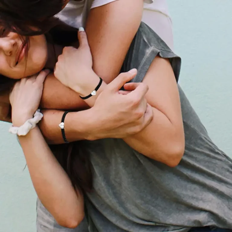 Bracelet couple coeur initiales 4