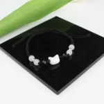Bracelet couple corde chat noir et blanc 5