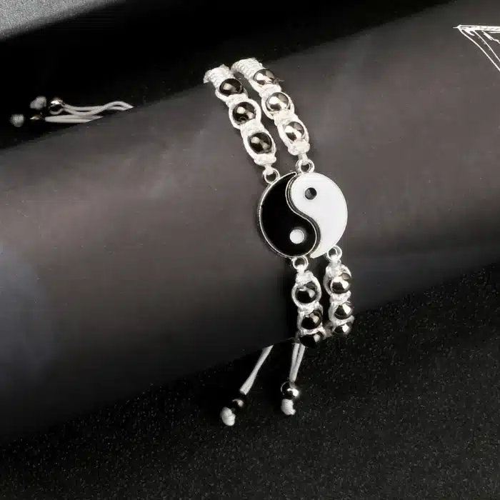 Bracelet couple perle yin yang 4