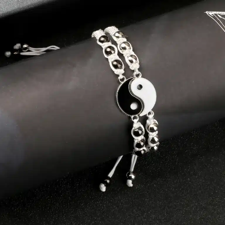 Bracelet couple perle yin yang 4