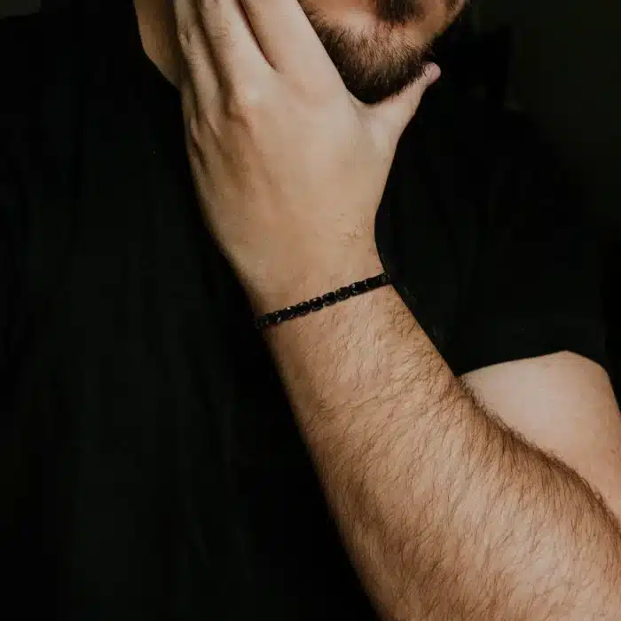 Bracelet couple fin noir 3