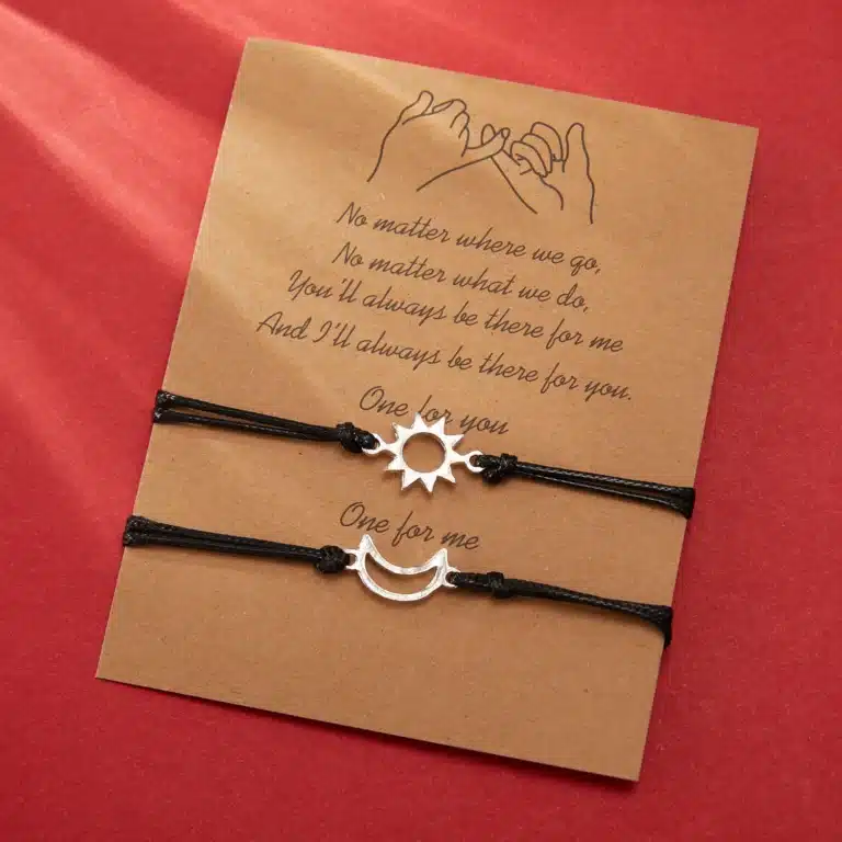 Bracelets couple soleil lune en corde 4