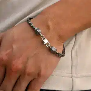 Bracelet couple punk argent 1