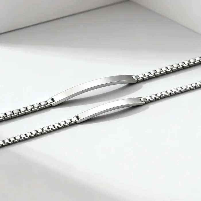 Bracelet couple personnalisé argent 2