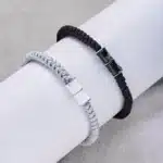Bracelet couple bambou noir et blanc 5