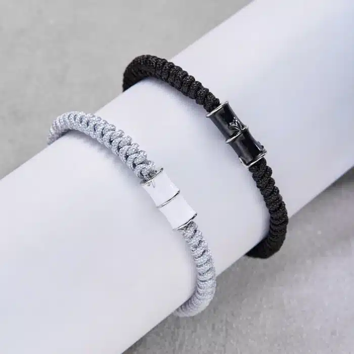Bracelet couple bambou noir et blanc 5