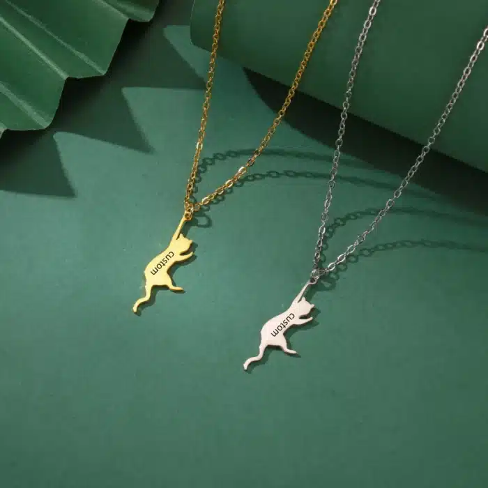 Collier couple chaton personnalisé 15