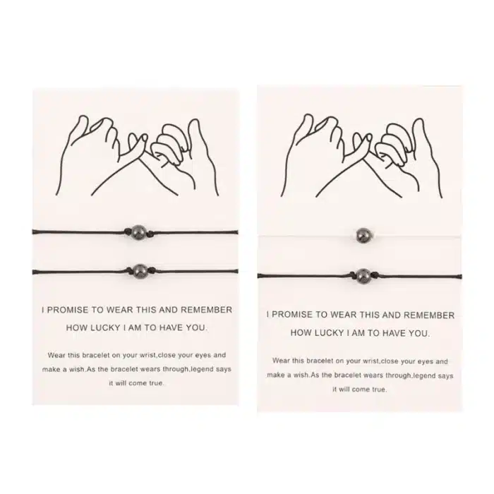 Bracelet couple boule magnétique 3