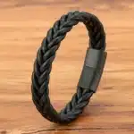 Bracelet couple cuir tressé 1