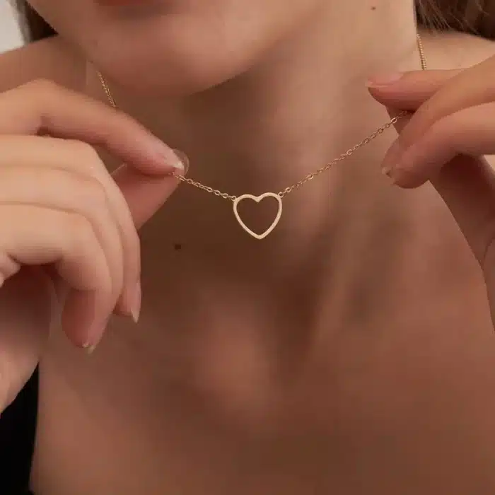 Collier couple coeur minimaliste femme 1