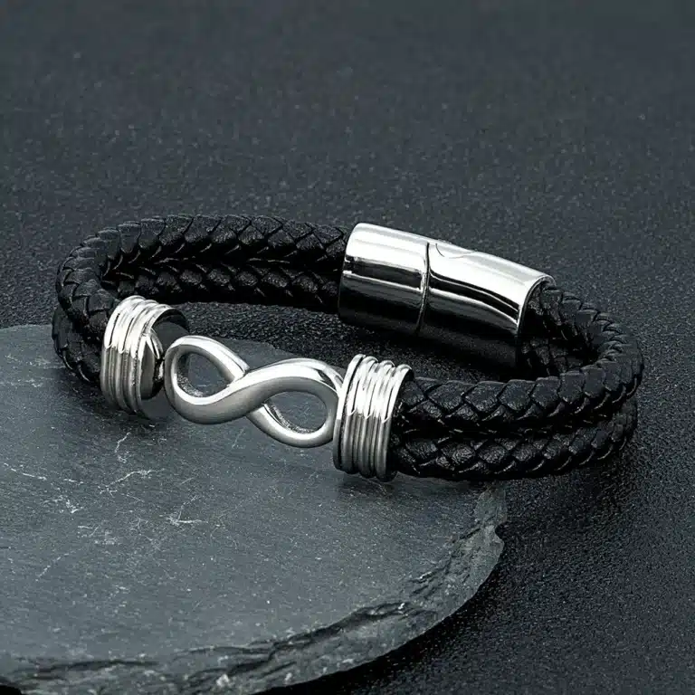 Bracelet couple signe infini cuir 2