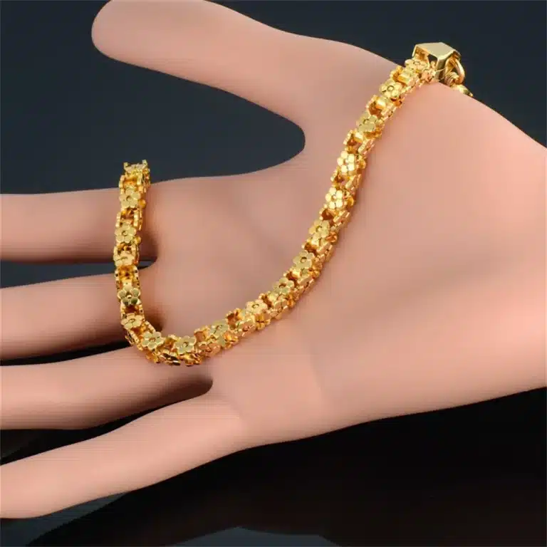 Bracelet couple amour argent doré 4