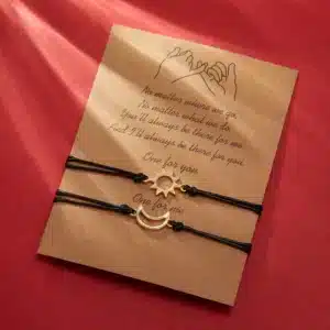 Bracelets couple soleil lune en corde 5