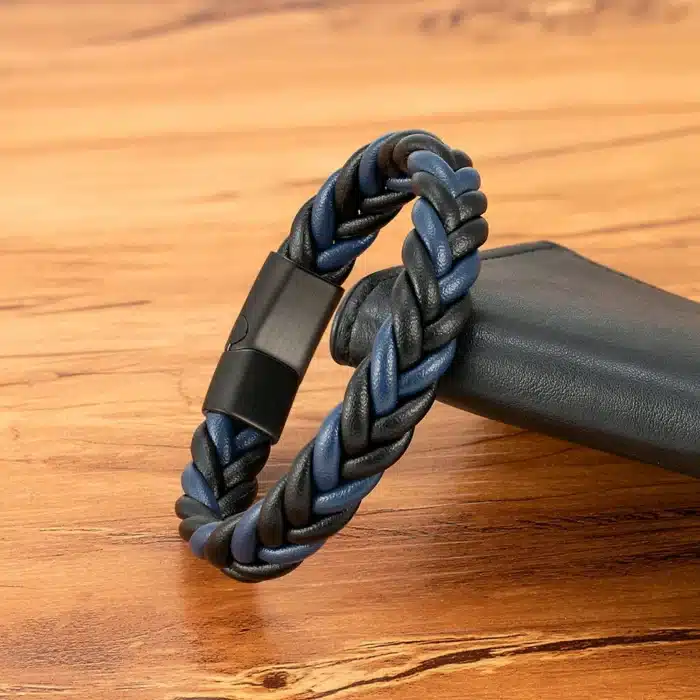 Bracelet couple cuir tressé 2