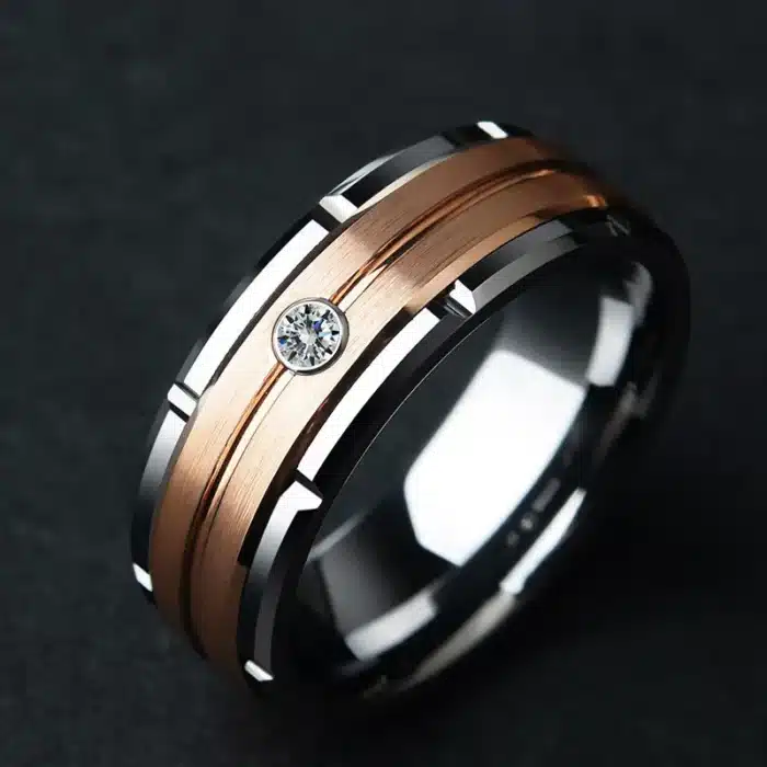 Bague fond noir couple 2