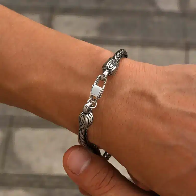 Bracelet couple punk argent 2