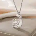 Collier couple loup argent et doré 4