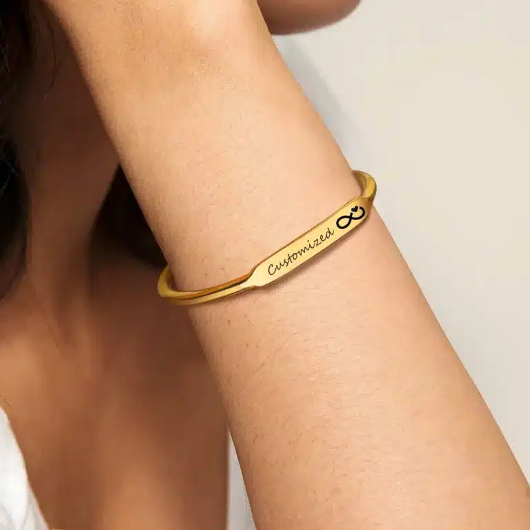 Bracelet couple gravé message d\'amour 4