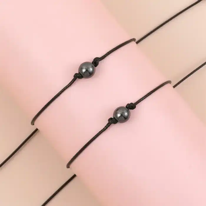 Bracelet couple boule magnétique 2