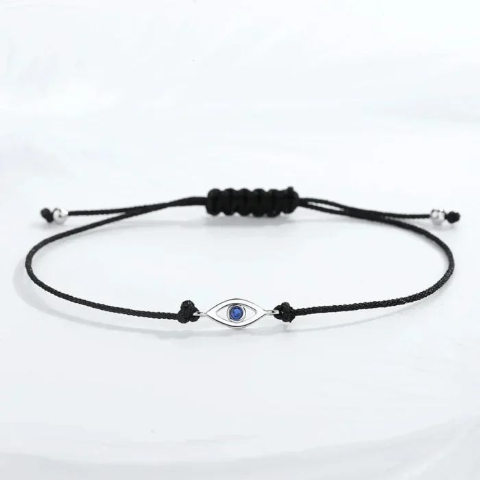Bracelet couple cordon oeil bleu 2