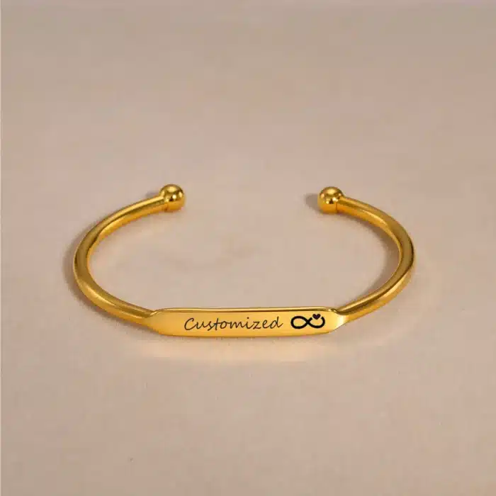Bracelet couple gravé message d\'amour 2