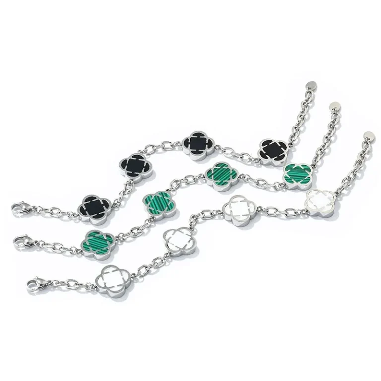 Bracelet couple trèfle porte bonheur femme 5
