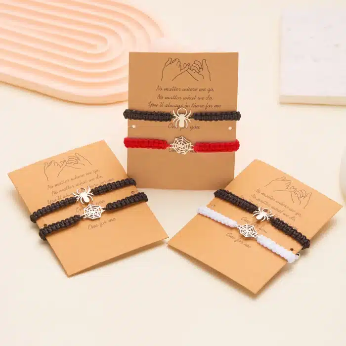 Bracelet couple toile d'araignée 3