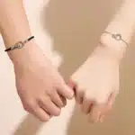 Bracelet couple élégant noir et argent 4