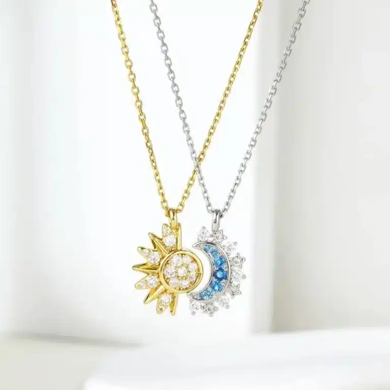 Collier Collier couple soleil lune brillant 3