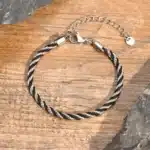 Bracelet couple bicolore argent doré 6